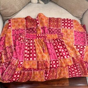 Patchwork Pink and Orange Skirt